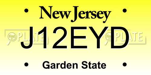 J12EYD New Jersey License Plate
