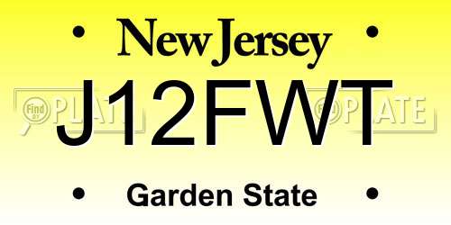 J12FWT New Jersey License Plate