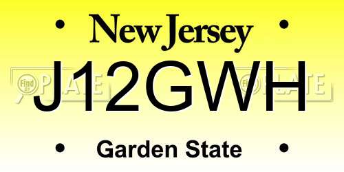 J12GWH New Jersey License Plate