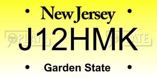 J12HMK New Jersey License Plate