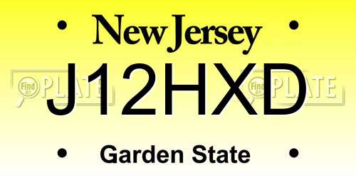 J12HXD New Jersey License Plate