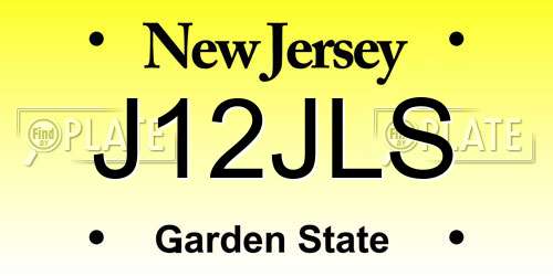 J12JLS New Jersey License Plate