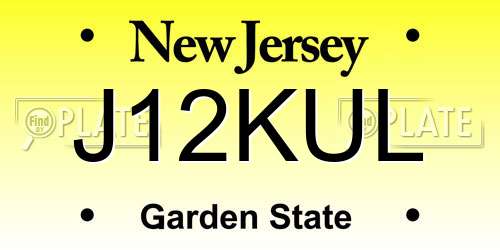 J12KUL New Jersey License Plate