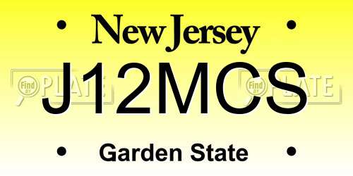 J12MCS New Jersey License Plate