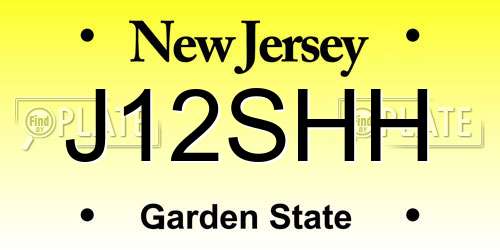 J12SHH New Jersey License Plate