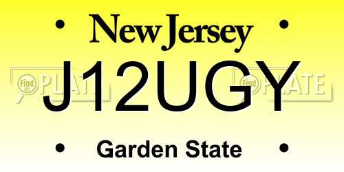J12UGY New Jersey License Plate