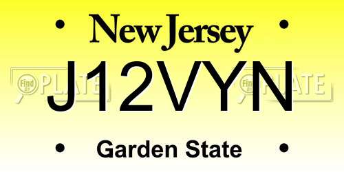 J12VYN New Jersey License Plate