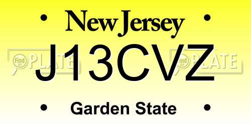 J13CVZ New Jersey License Plate