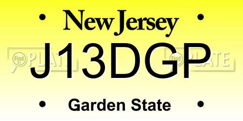 J13DGP New Jersey License Plate