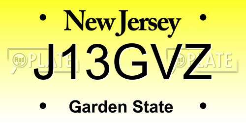 J13GVZ New Jersey License Plate
