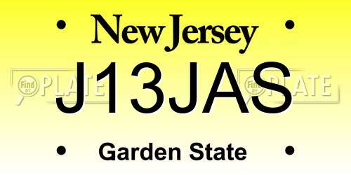 J13JAS New Jersey License Plate