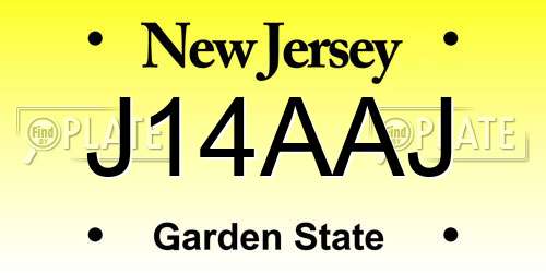 J14AAJ New Jersey License Plate