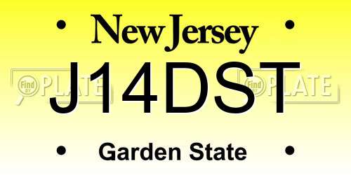 J14DST New Jersey License Plate