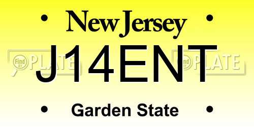 J14ENT New Jersey License Plate