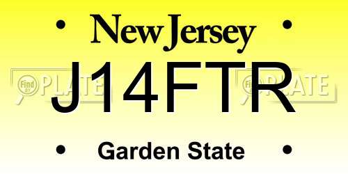 J14FTR New Jersey License Plate