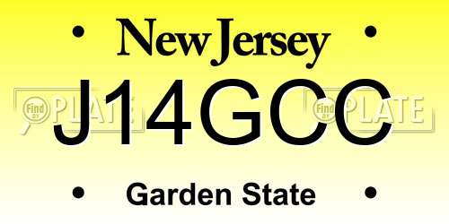 J14GCC New Jersey License Plate