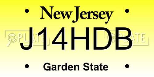 J14HDB New Jersey License Plate