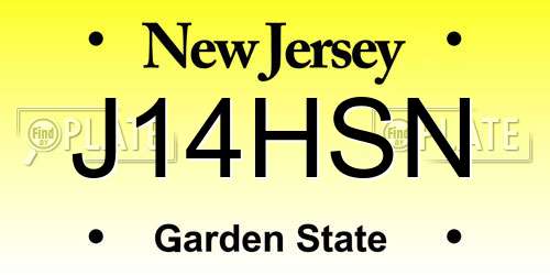 J14HSN New Jersey License Plate