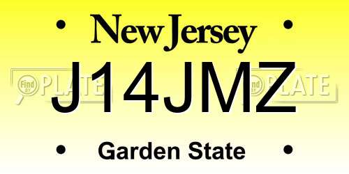 J14JMZ New Jersey License Plate