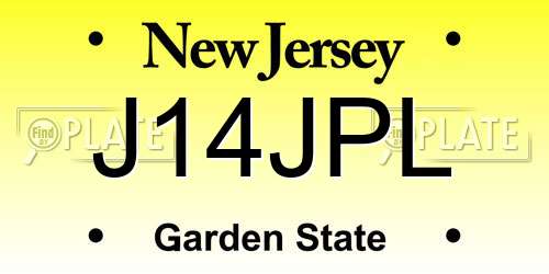 J14JPL New Jersey License Plate