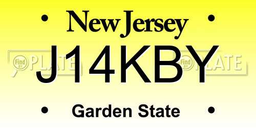 J14KBY New Jersey License Plate