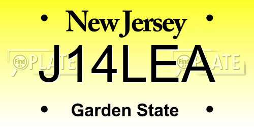 J14LEA New Jersey License Plate