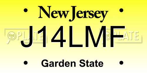 J14LMF New Jersey License Plate