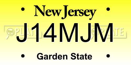 J14MJM New Jersey License Plate