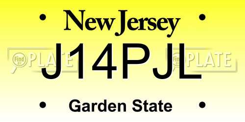 J14PJL New Jersey License Plate