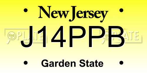 J14PPB New Jersey License Plate