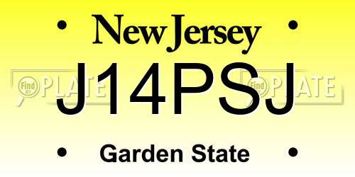 J14PSJ New Jersey License Plate