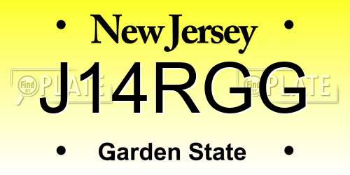 J14RGG New Jersey License Plate