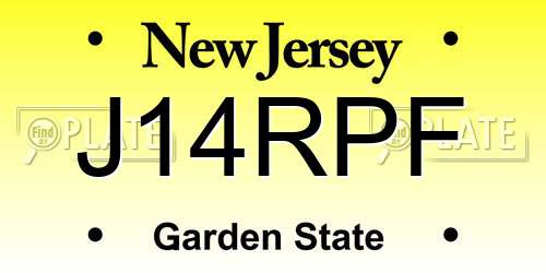J14RPF New Jersey License Plate