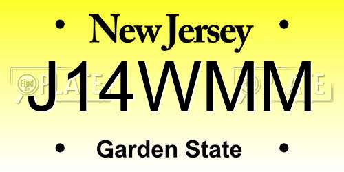 J14WMM New Jersey License Plate