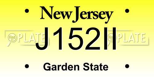 J152II New Jersey License Plate