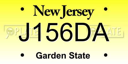 J156DA New Jersey License Plate