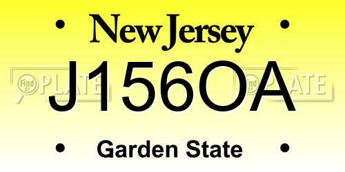 J156OA New Jersey License Plate