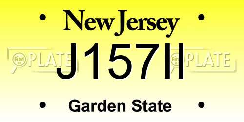J157II New Jersey License Plate