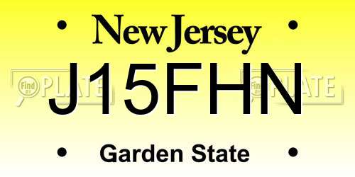 J15FHN New Jersey License Plate