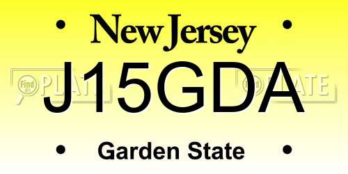 J15GDA New Jersey License Plate