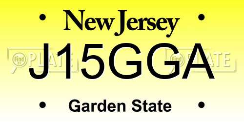 J15GGA New Jersey License Plate