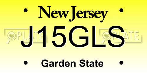 J15GLS New Jersey License Plate