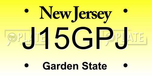 J15GPJ New Jersey License Plate