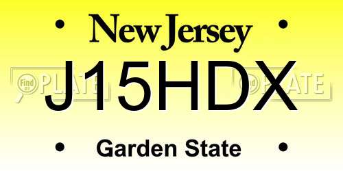 J15HDX New Jersey License Plate