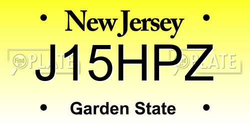 J15HPZ New Jersey License Plate