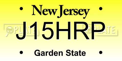 J15HRP New Jersey License Plate