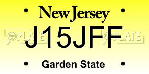 J15JFF New Jersey License Plate
