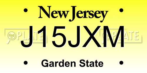 J15JXM New Jersey License Plate