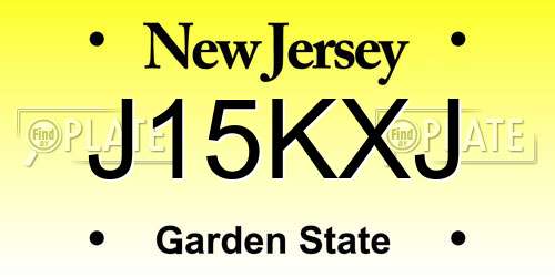 J15KXJ New Jersey License Plate
