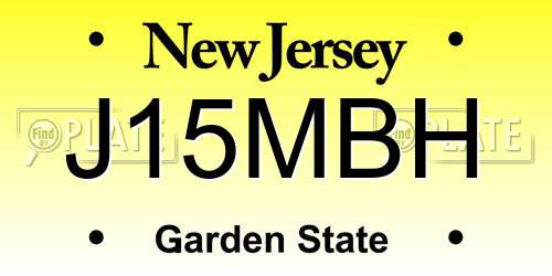 J15MBH New Jersey License Plate